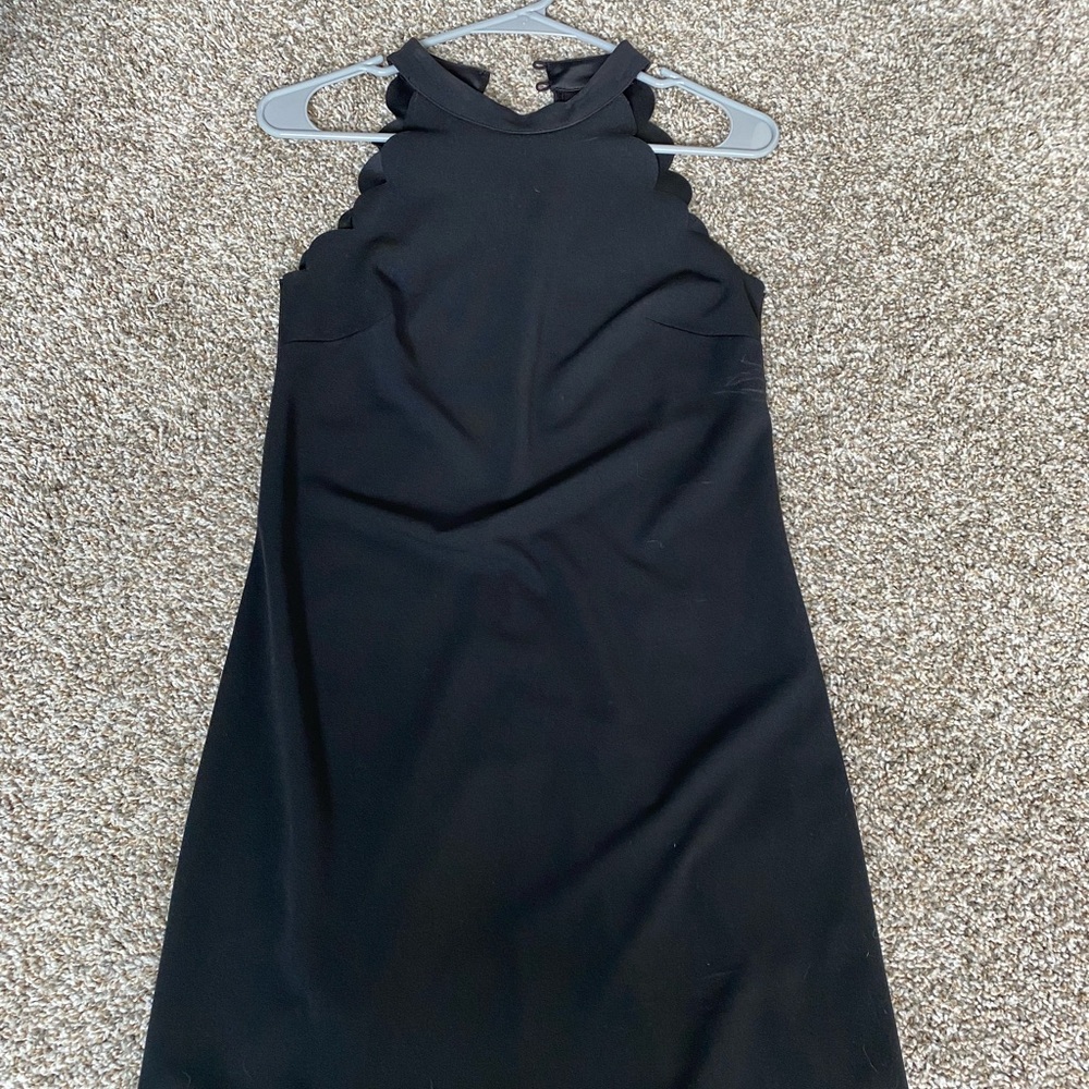Black Scallop Detail Dress